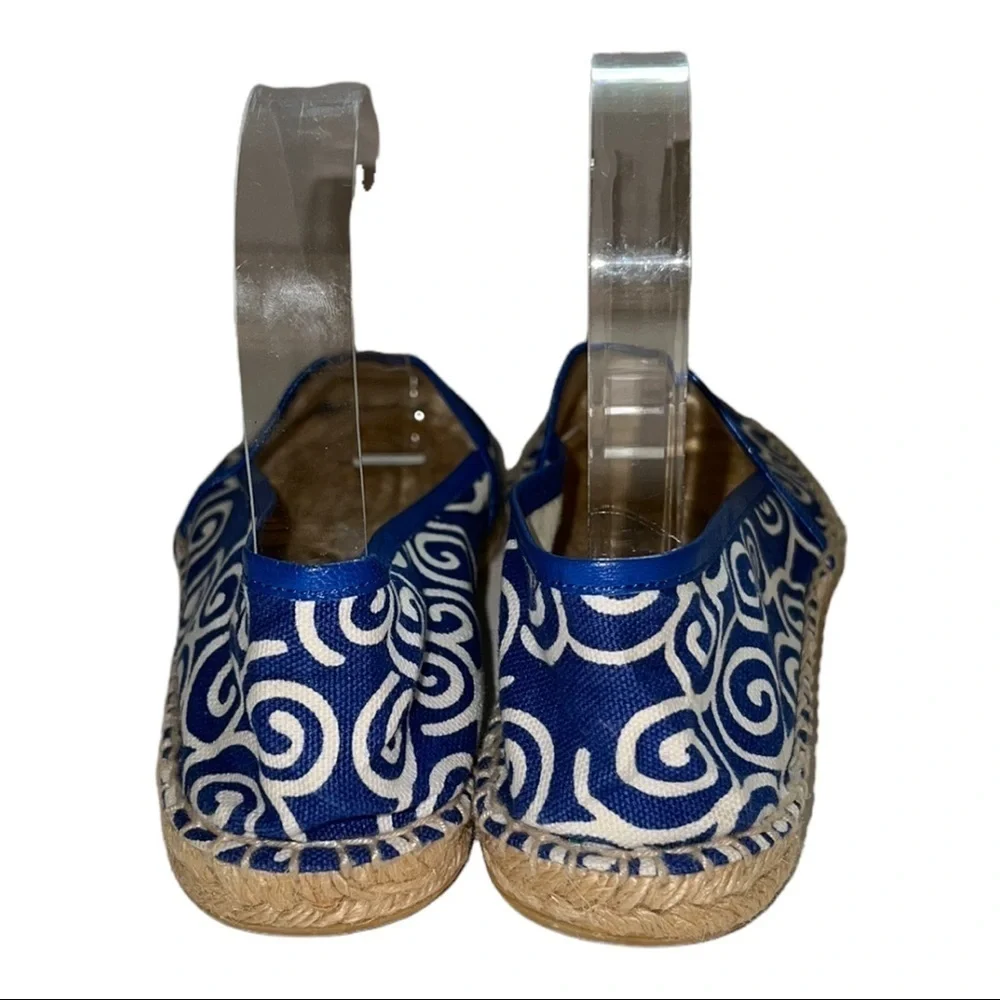 Diane von Furstenberg Blue Canvas Espadrille Flats